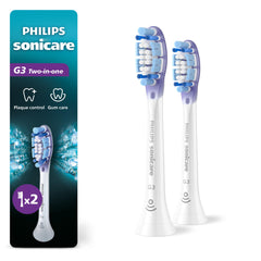 Philips Sonicare pack frontal mostrando dos cabezales y beneficios gingivales