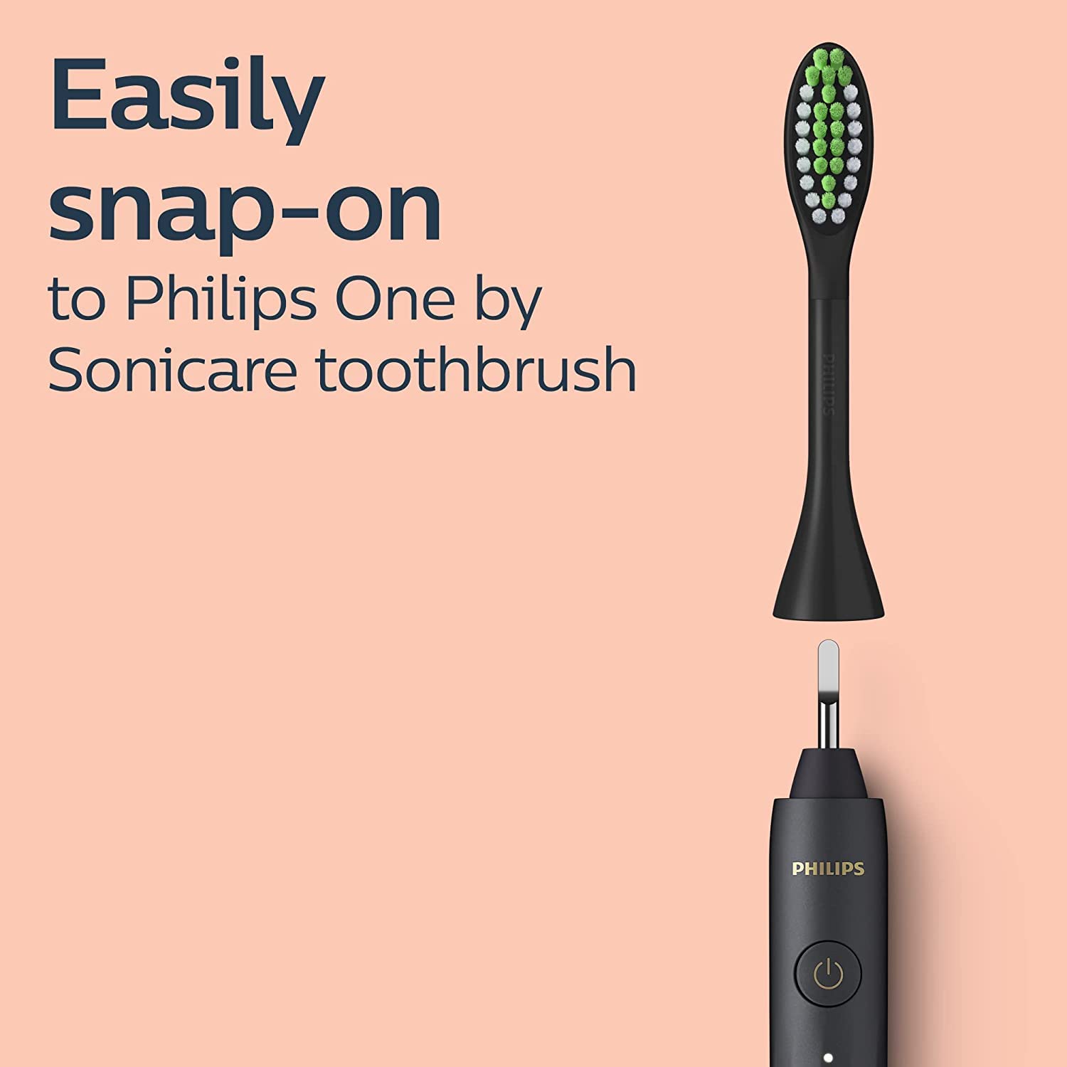 Philips Sonicare comparación de tamaño junto a un cepillo, referencia clara