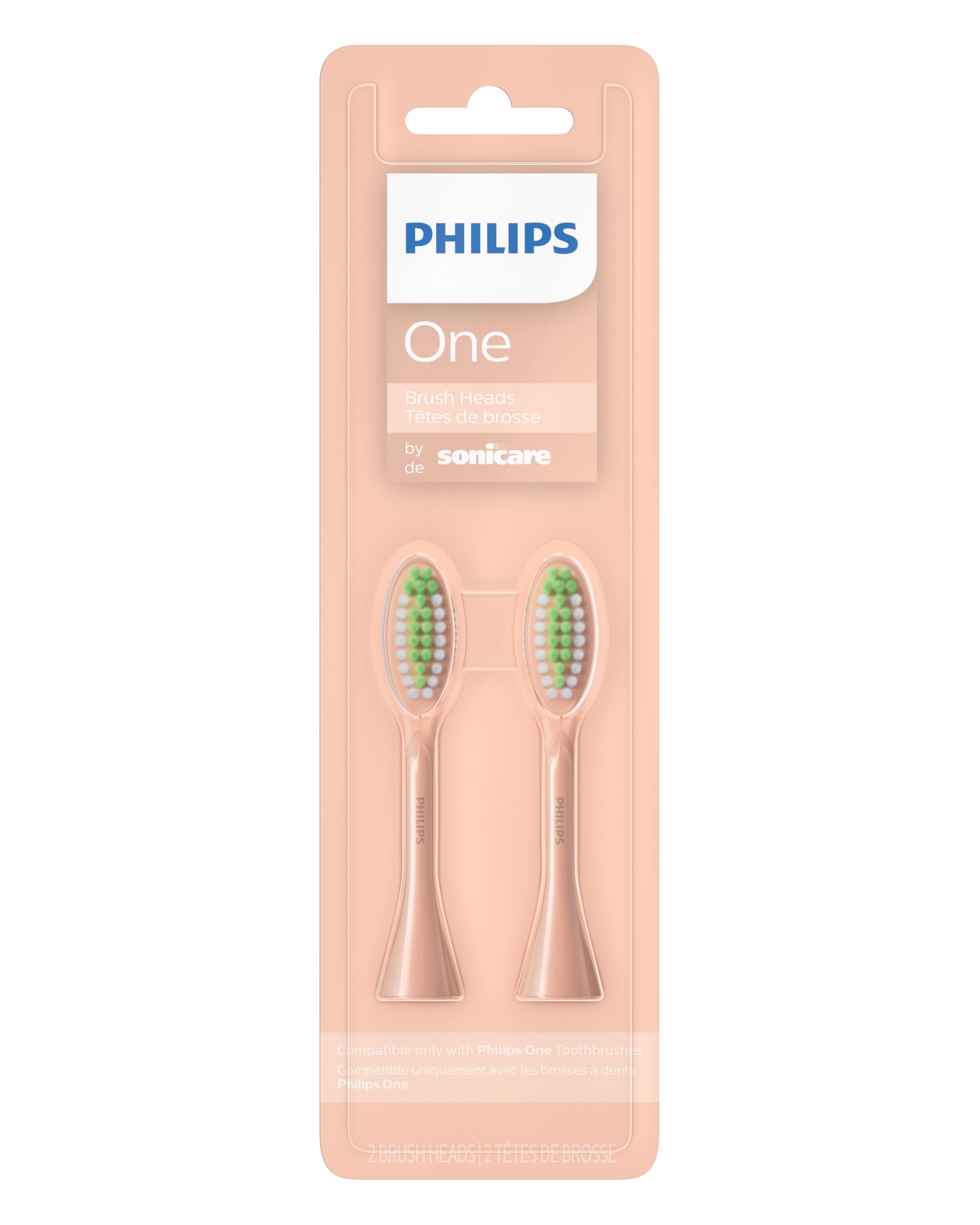 Philips Sonicare muestra el empaque frontal del pack rosa con valor práctico