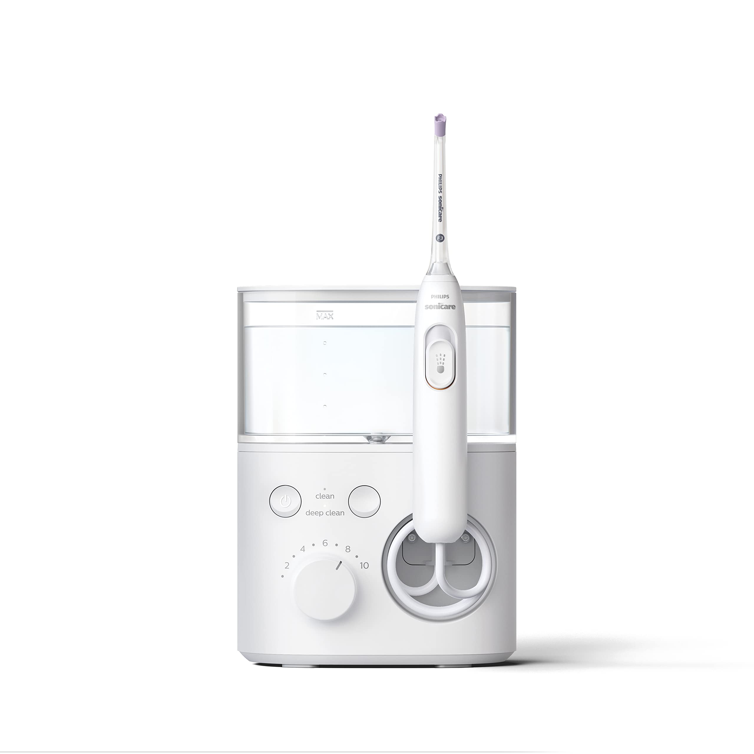 Philips Sonicare Power Flosser 3000 frontal mostrando diseño y depósito grande