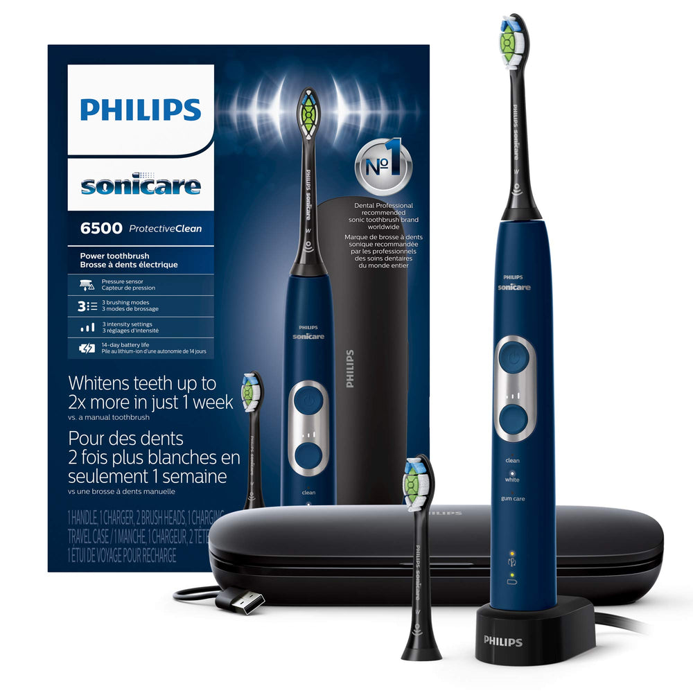 Philips Sonicare cepillo frontal mostrando diseño elegante y beneficio limpieza efectiva