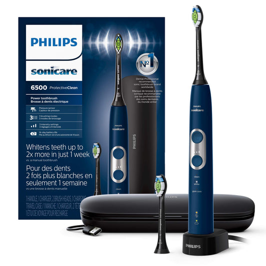 Philips Sonicare cepillo frontal mostrando diseño elegante y beneficio limpieza efectiva