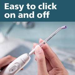 Philips Sonicare detalle de la guía de goma suave que protege las encías al usar el irrigador