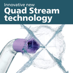 Philips Sonicare chorros Quad-Stream mostrando cobertura amplia y limpieza eficaz