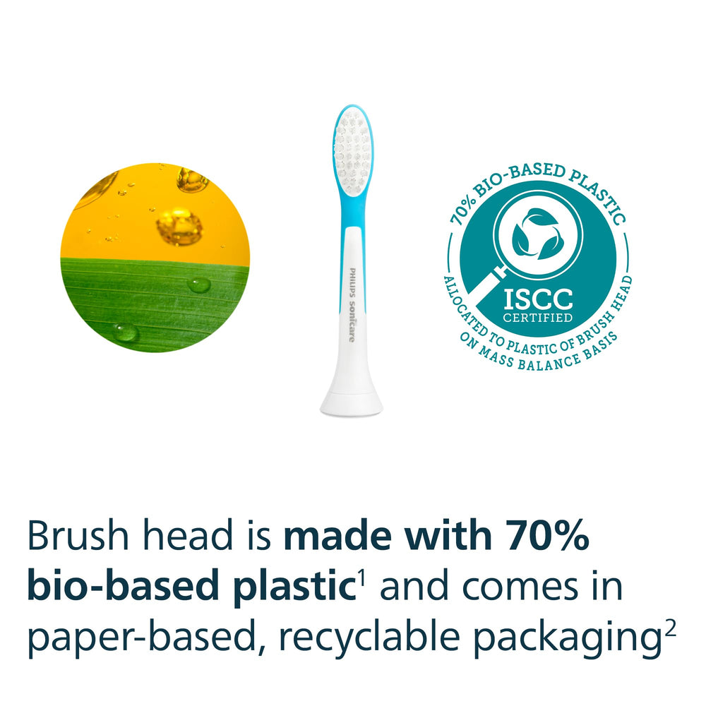 Philips Sonicare cabezal en uso con niño cepillando para enseñar hábito saludable