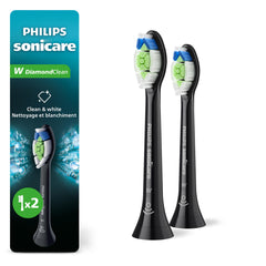 Philips Sonicare cabezal frontal negro mostrando diseño y compatibilidad