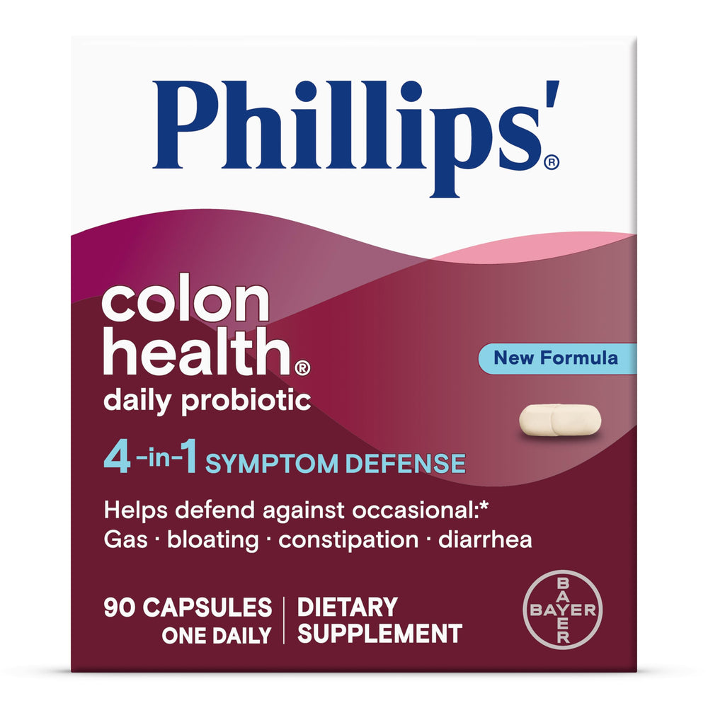 Phillips' bote frontal del producto mostrando la marca y beneficio digestivo