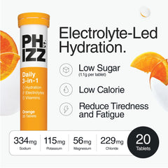 Phizz tableta efervescente detalle de textura para disolución rápida