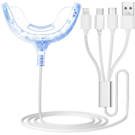 PHOEBE luz LED frontal mostrando 16 bombillas para blanqueado potente