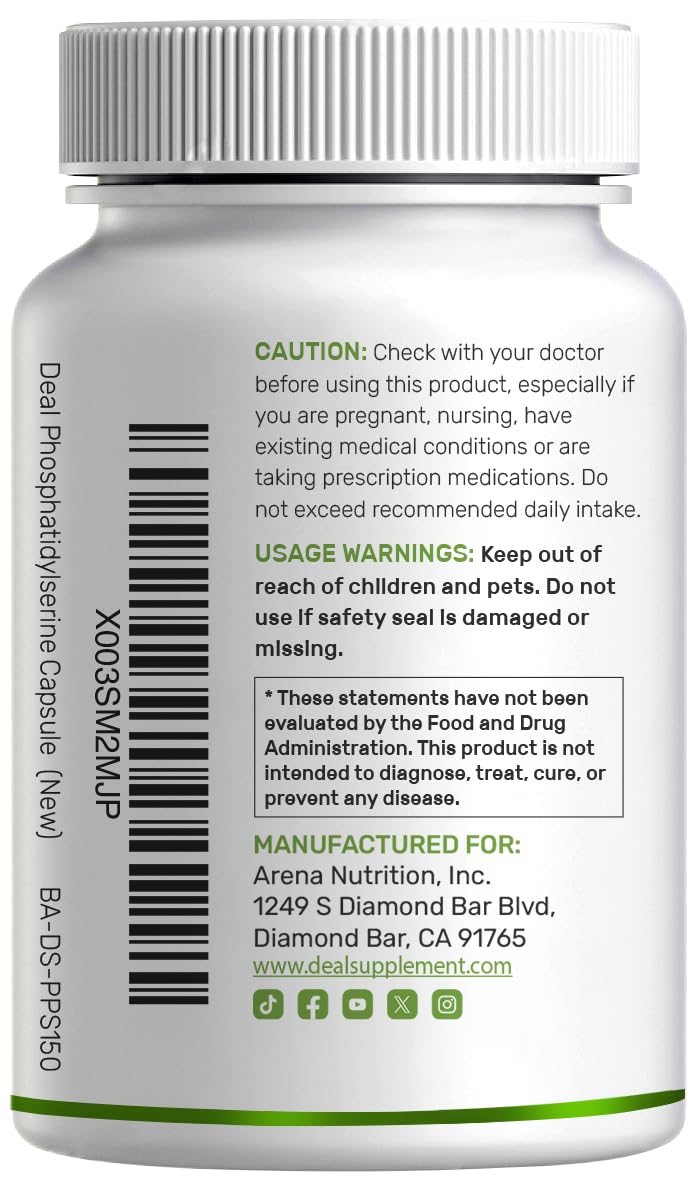 Phosphatidylserine botella en ambiente de vida saludable que comunica calidad y confianza