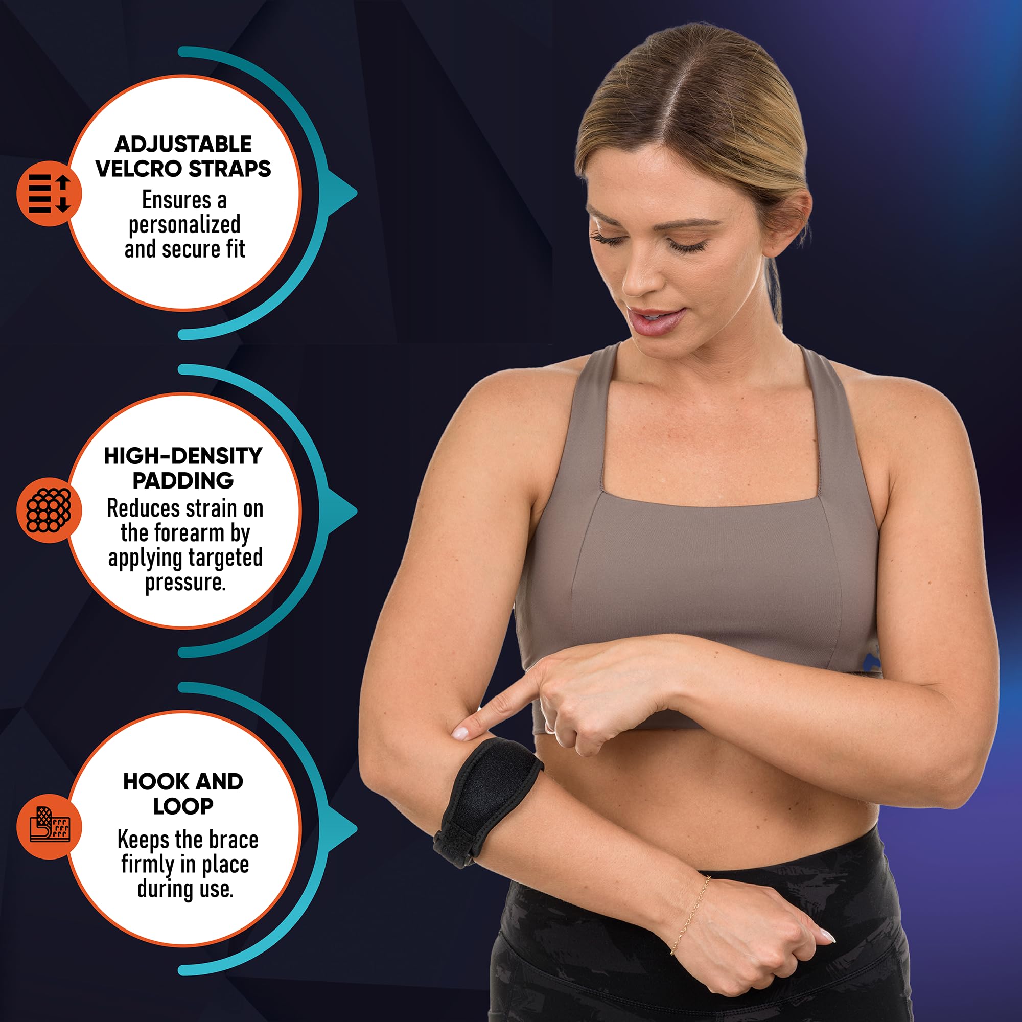 PhysFlex etiqueta y cierre de velcro destacando materiales resistentes y seguro