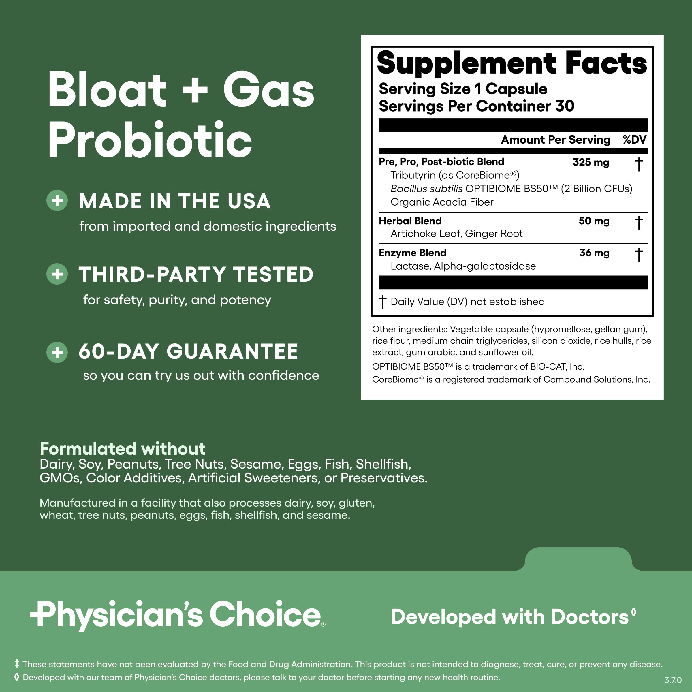 Physician's CHOICE botellas juntas para comparar tamaño y dosis práctica