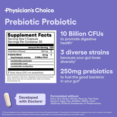Physician's CHOICE etiqueta nutricional enfocada en calidad y dosis