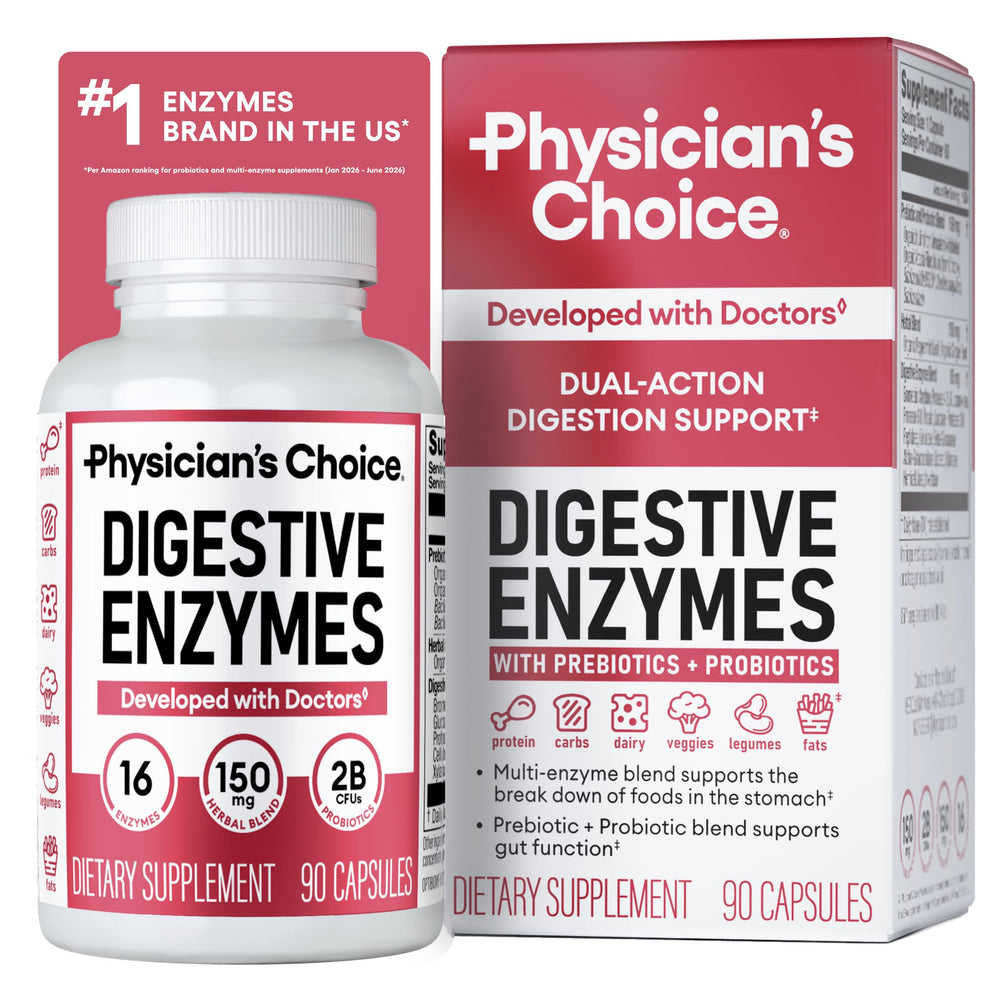 Physician's CHOICE frente del producto mostrando la etiqueta clara y beneficios