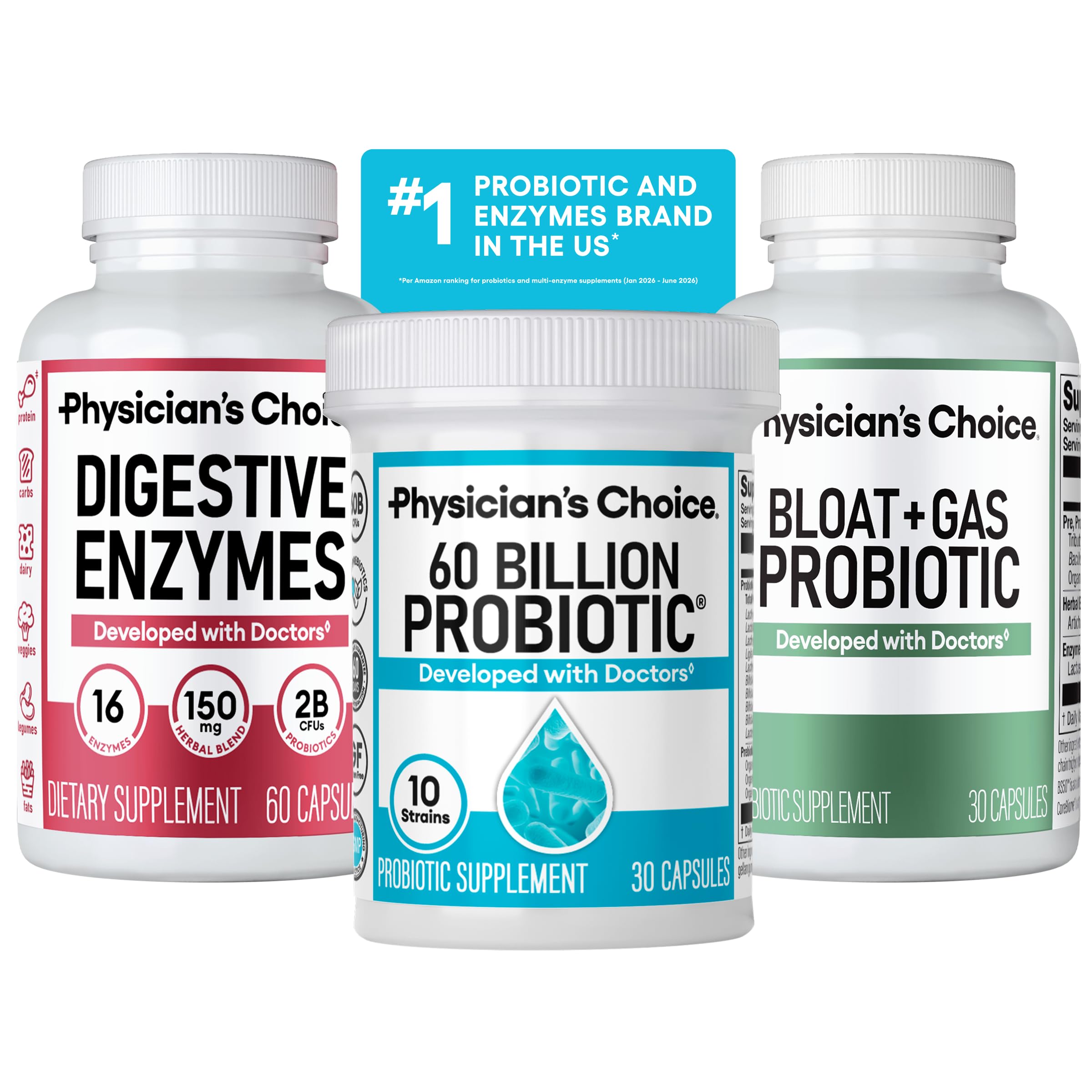 Physician's CHOICE frontal del paquete mostrando el conjunto y beneficios