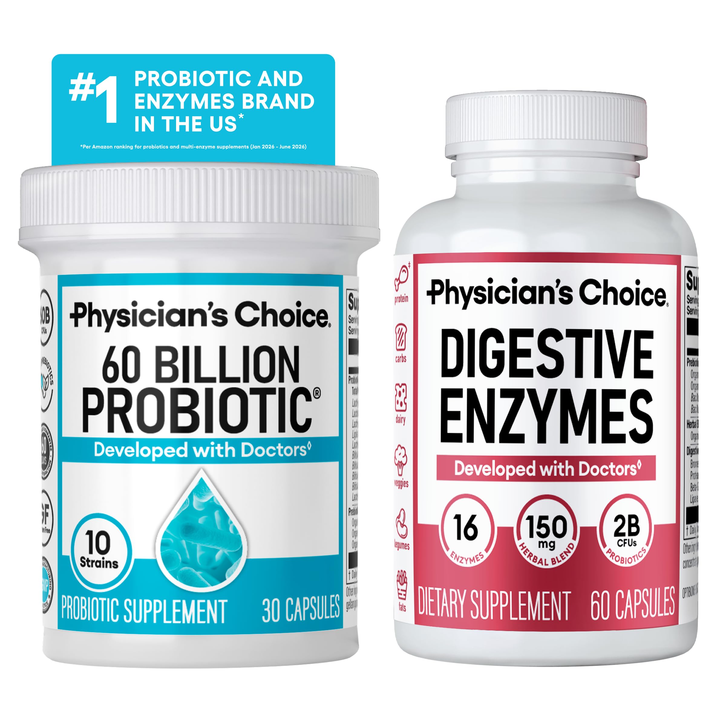 Physician's CHOICE envase frontal del pack mostrando conveniencia y ahorro