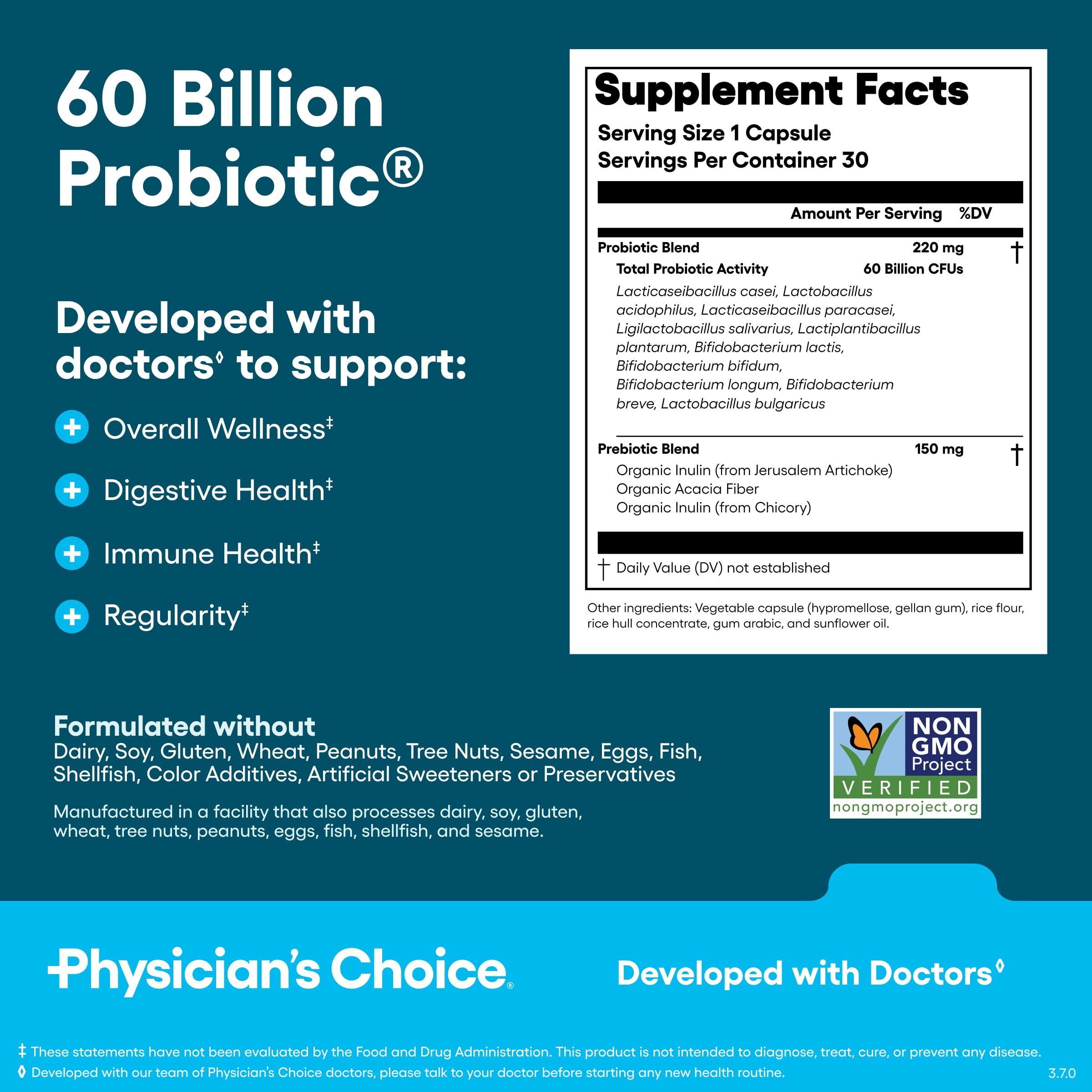 Physician's CHOICE cápsula en la mano ilustrando facilidad de uso diario