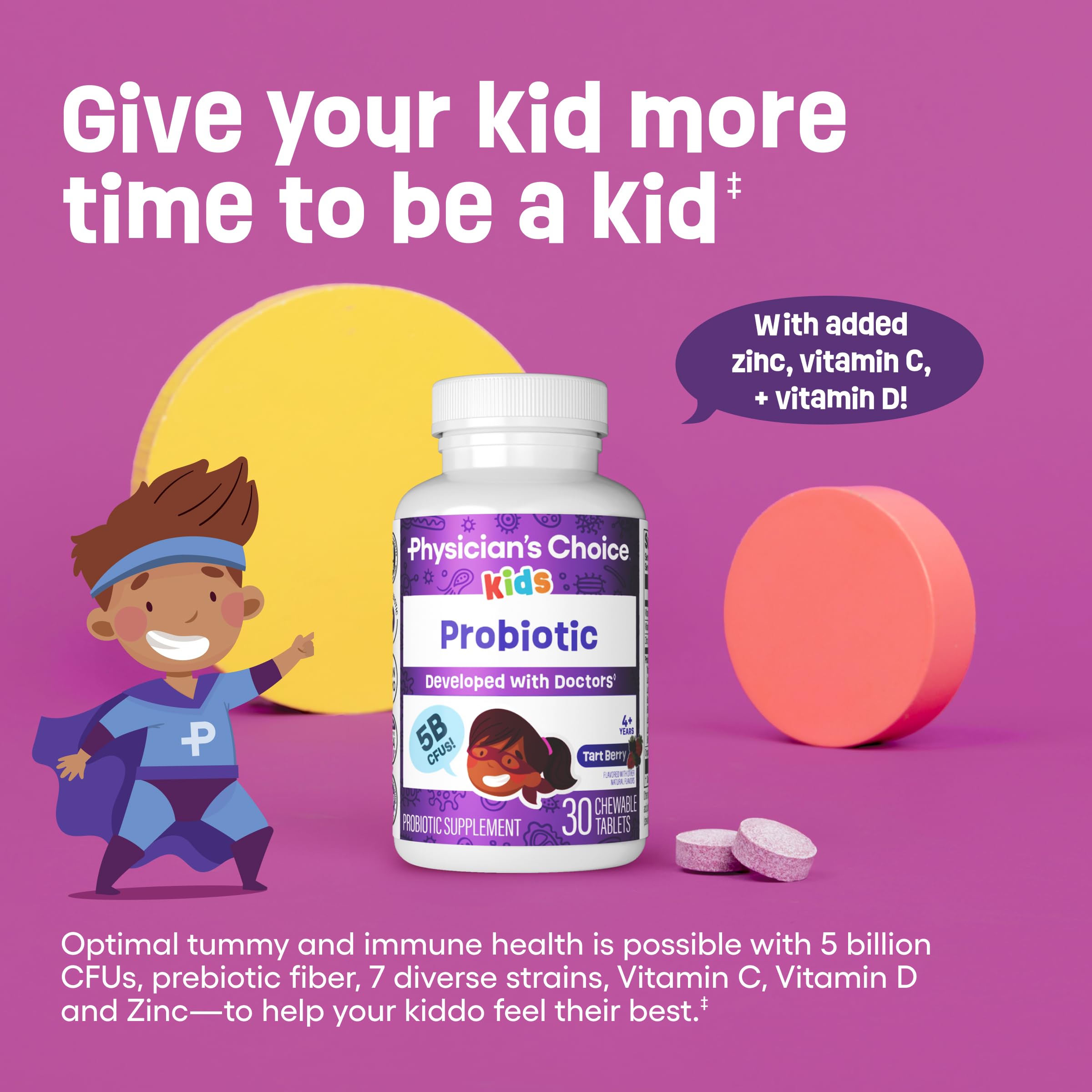 Physician's CHOICE tableta en mano, uso cómodo para niños y aceptación rápida