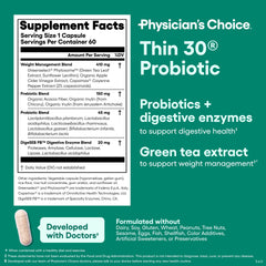 Physician's CHOICE etiqueta de ingredientes resaltando pruebas de calidad
