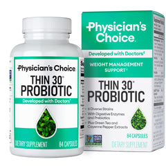 Physician's CHOICE envase frontal del producto mostrando 84 cápsulas y beneficios