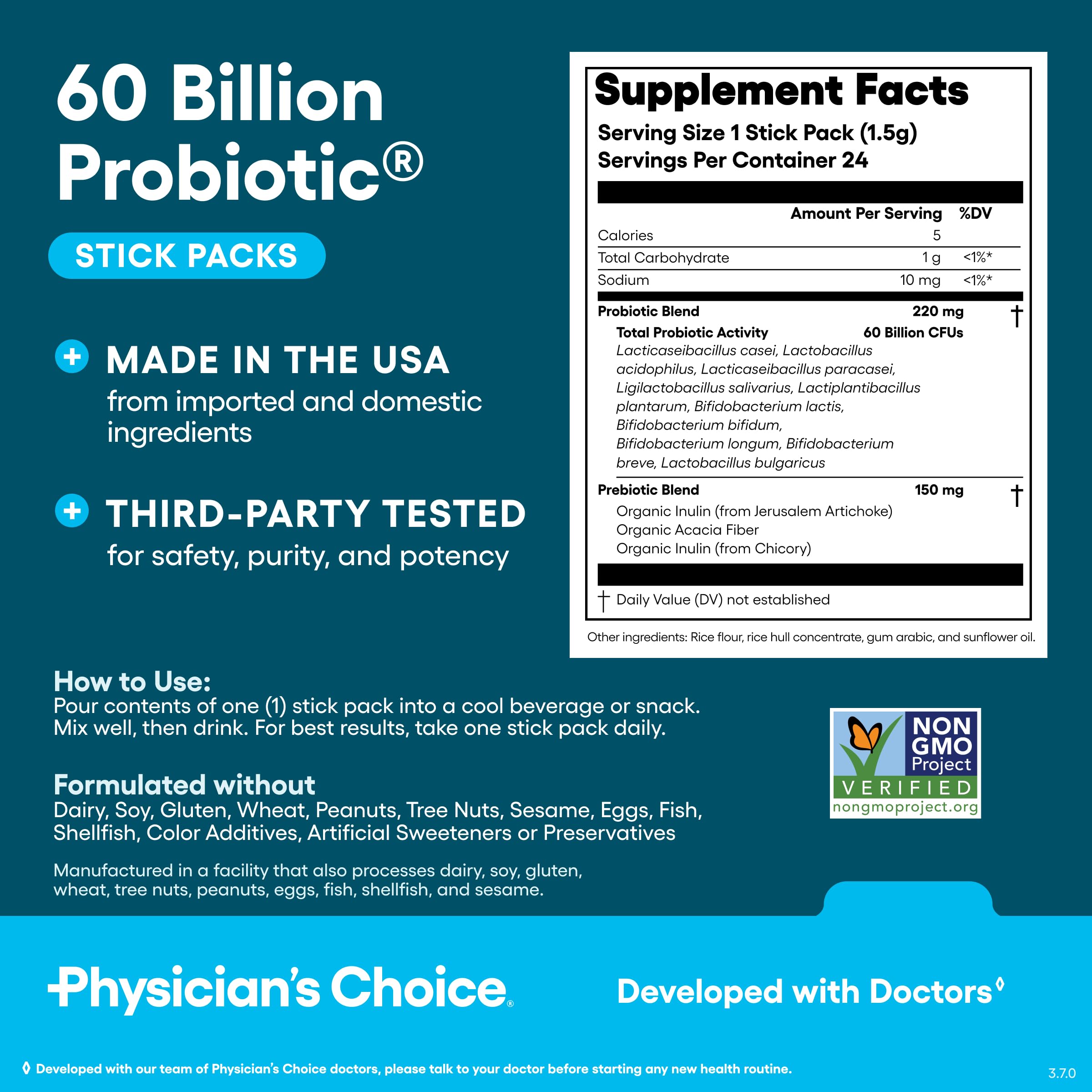 Physician's CHOICE uso en viaje en cafetería, soporte digestivo en movimiento