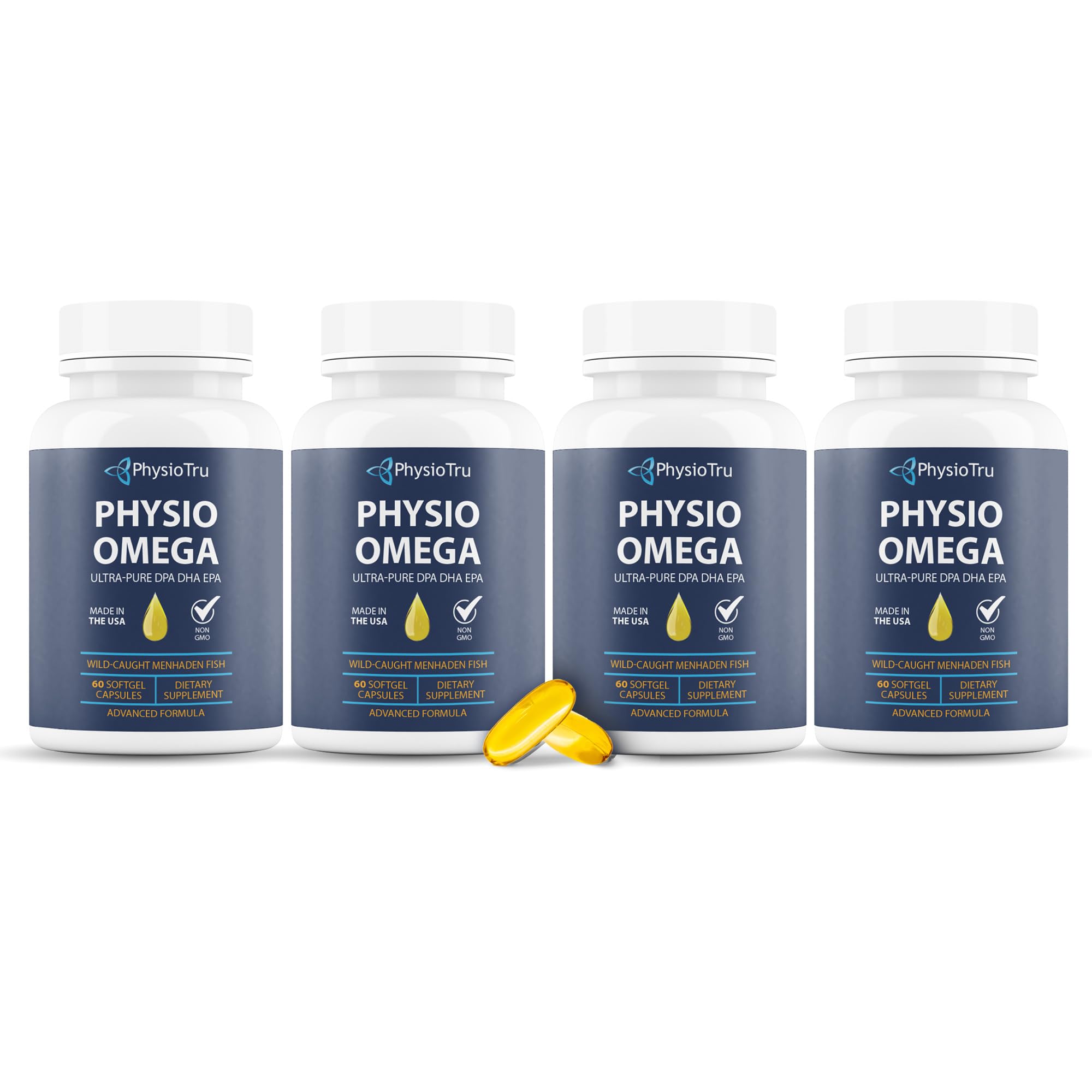 PhysioTru frente del empaque mostrando 4 packs y cantidad total