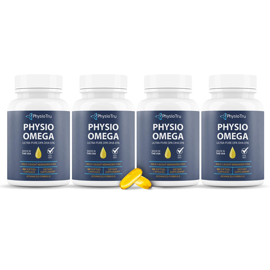 PhysioTru frente del empaque mostrando 4 packs y cantidad total