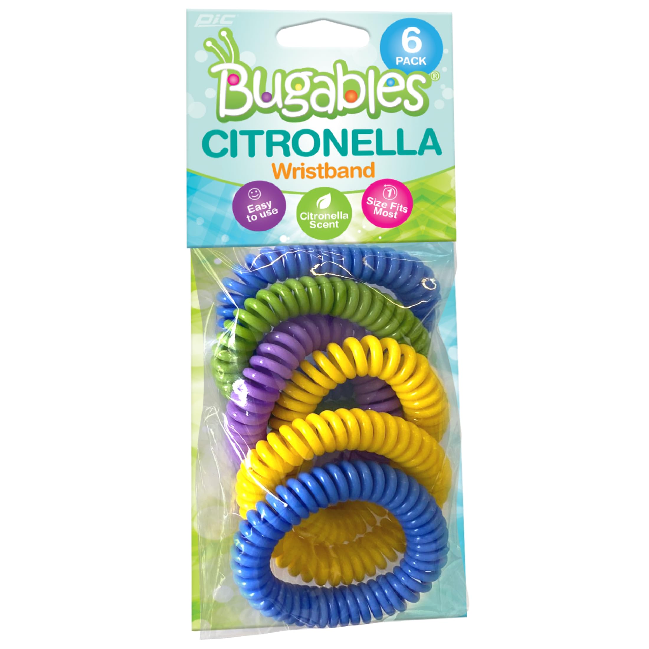 PIC Bugables pulsera frontal mostrando diseño y beneficios repelentes