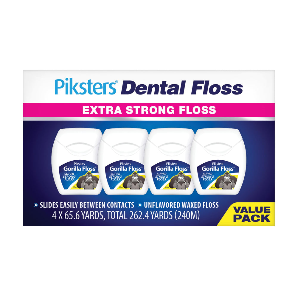 Piksters Gorilla Floss comparación de tamaño para llevar en el bolso