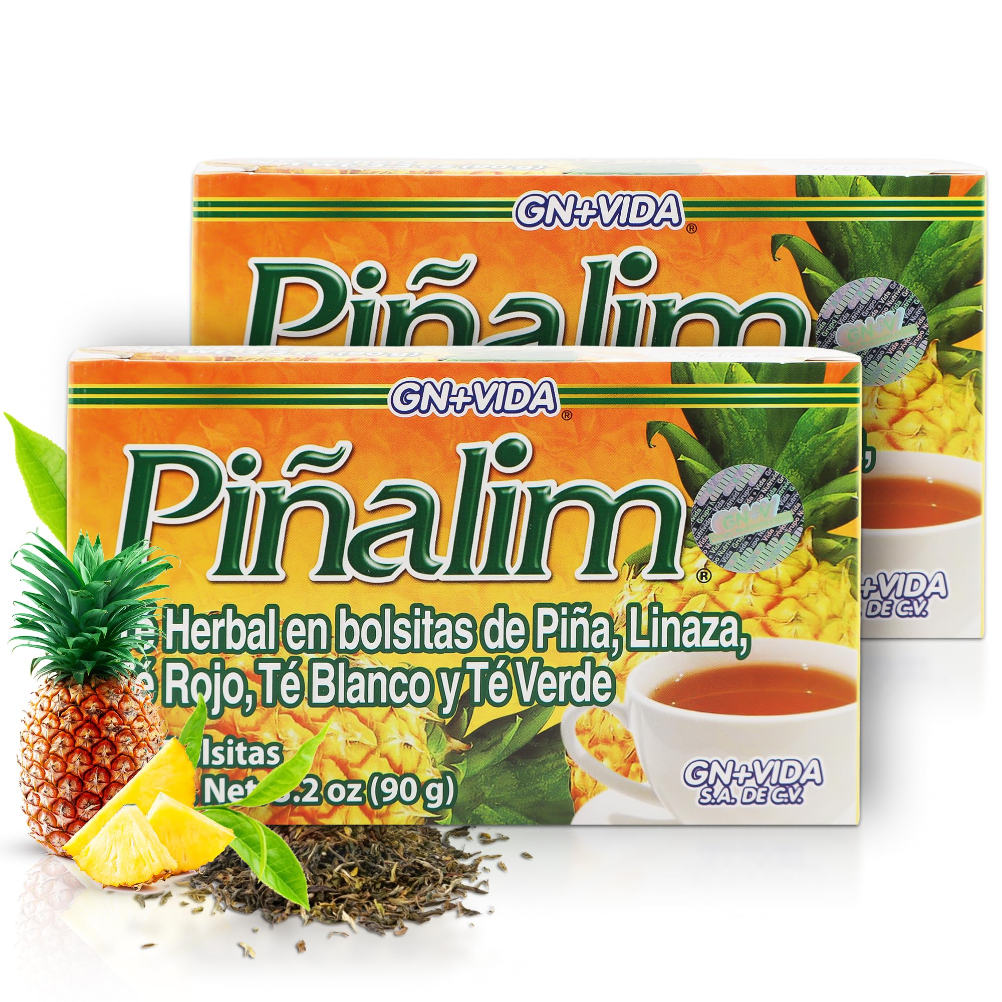 PIÑALIM envase frontal mostrando el diseño y cantidad de bolsitas, ideal para identificar el producto
