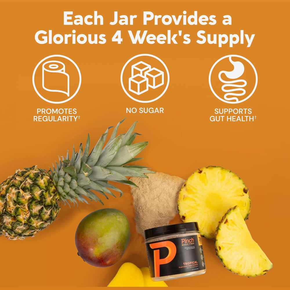 Pinch etiqueta con ingredientes clave y vitaminas visibles