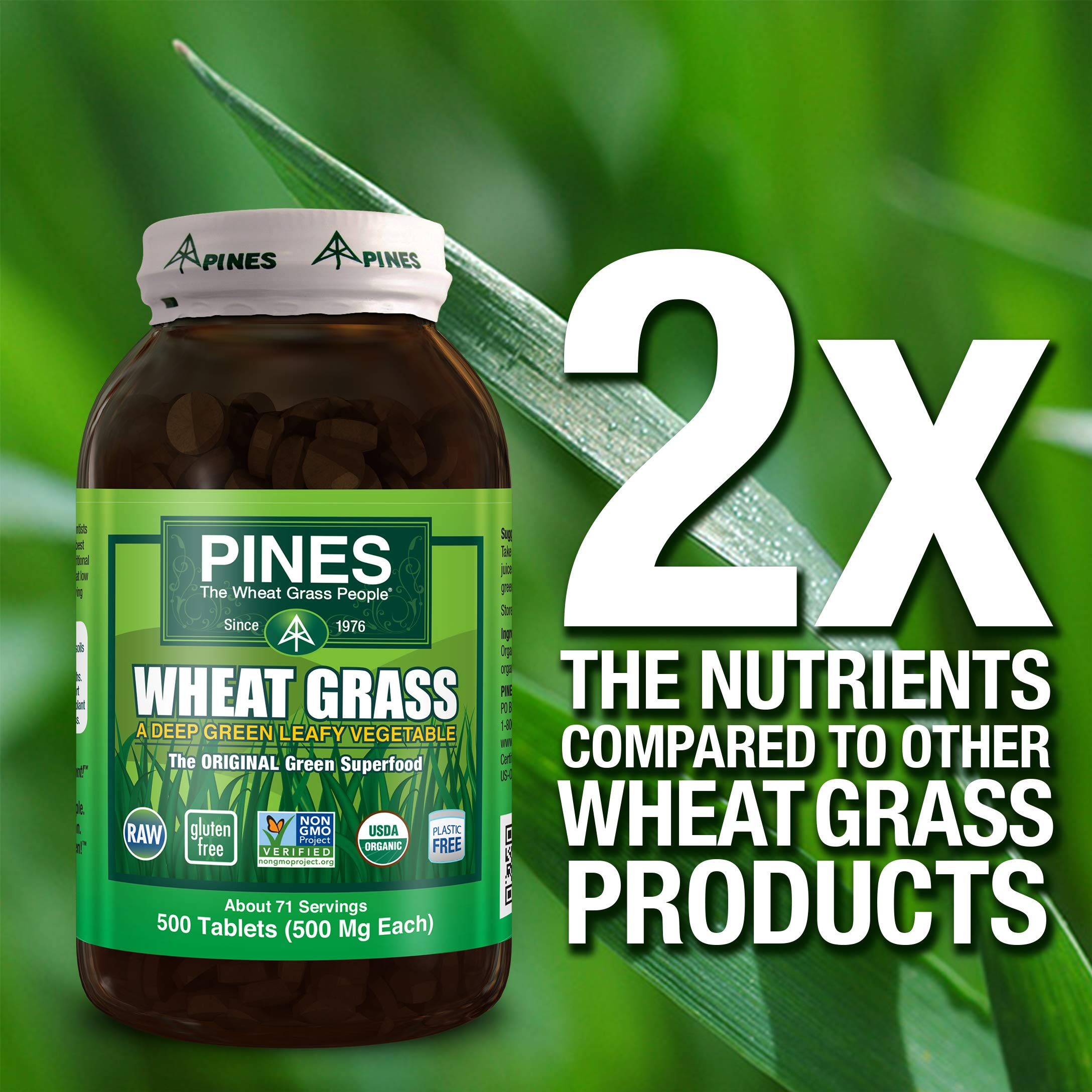 Pines pasto de trigo etiqueta con información de ingredientes y atributos orgánicos