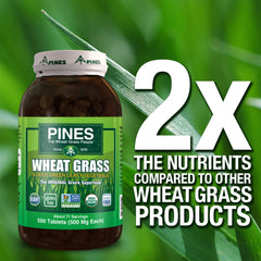 Pines pasto de trigo etiqueta con información de ingredientes y atributos orgánicos