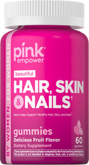 PINK envase frontal con 60 gomitas y presentación atractiva