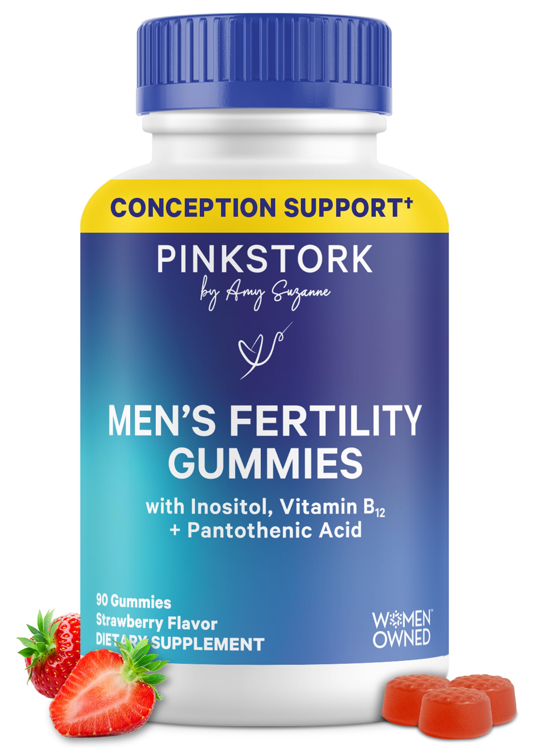 Pink Stork frasco frontal con gominolas para fertilidad masculina y confianza