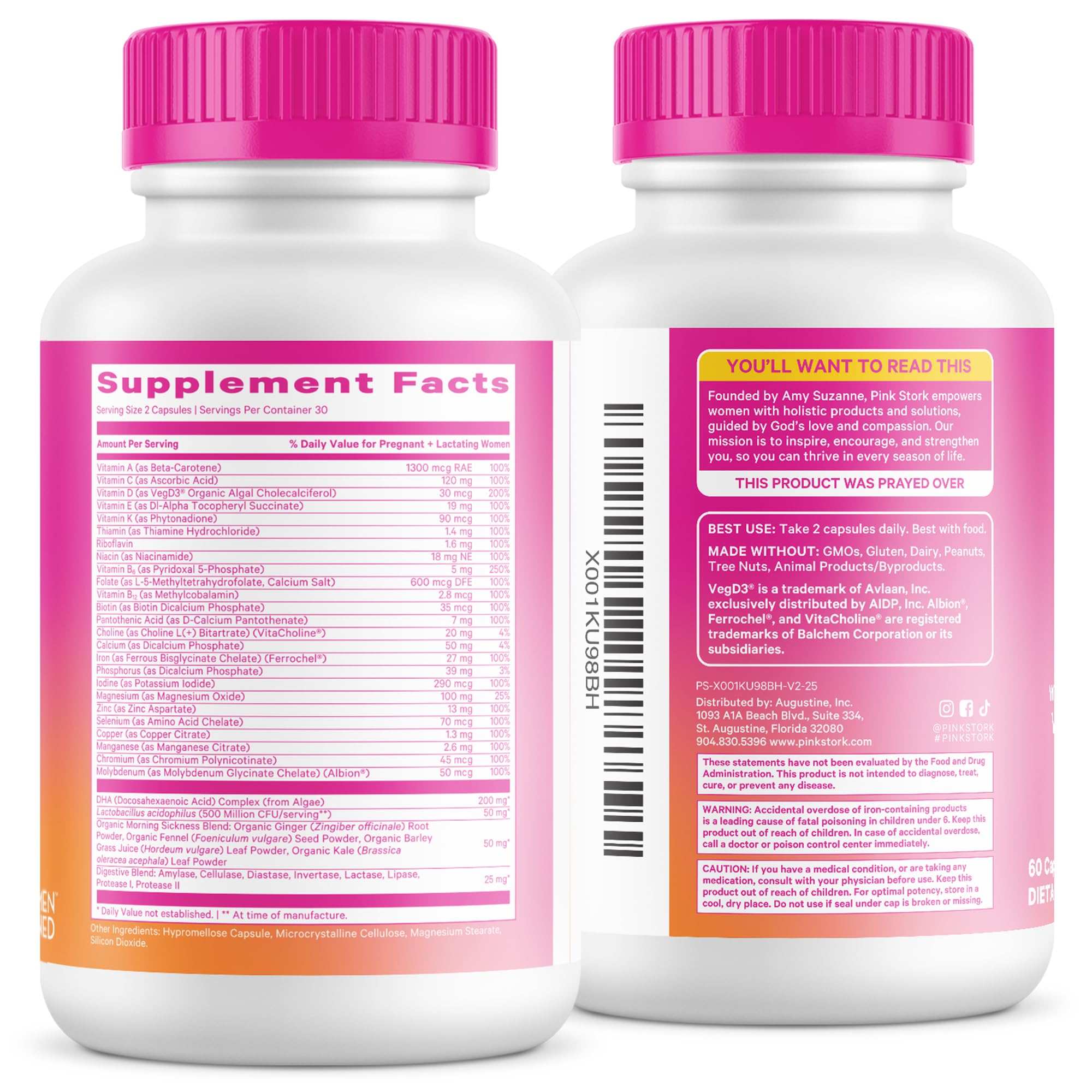 Pink Stork sello de certificado de laboratorio para confianza y pureza