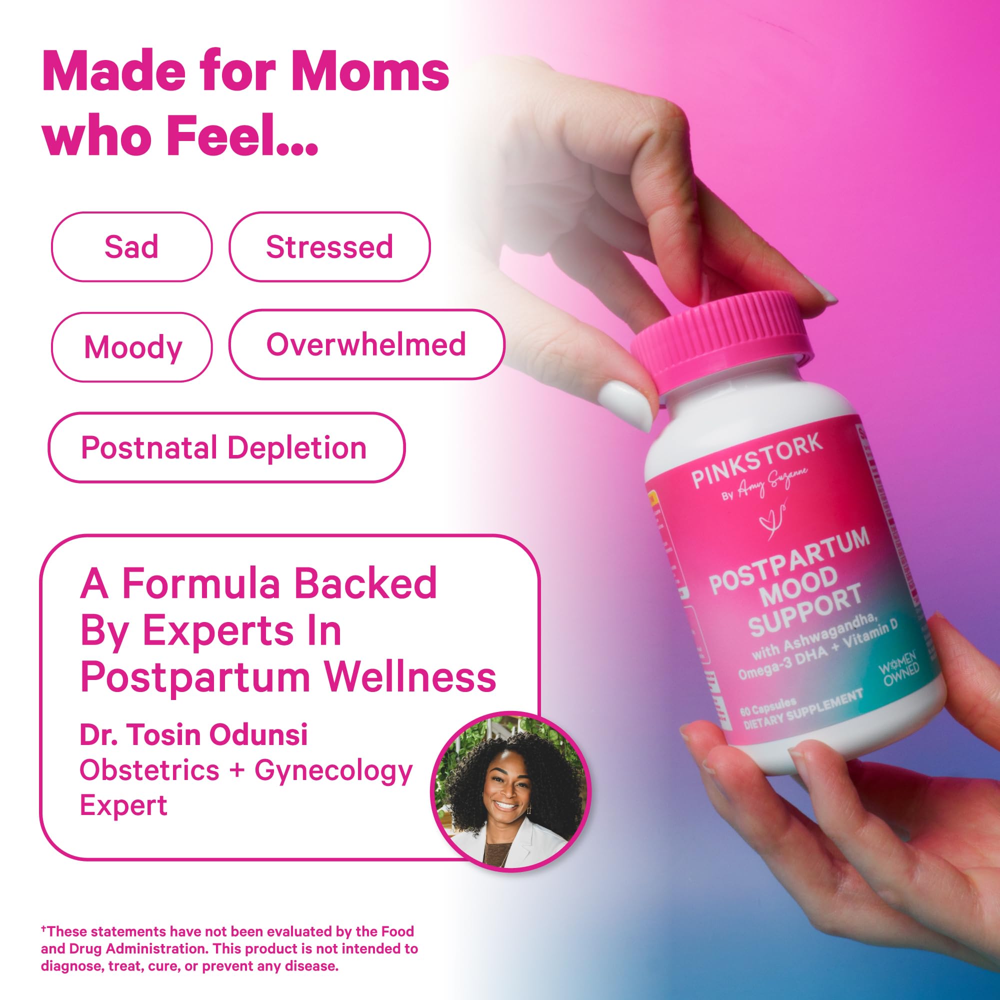 Pink Stork etiqueta legible con lista completa de ingredientes y transparencia