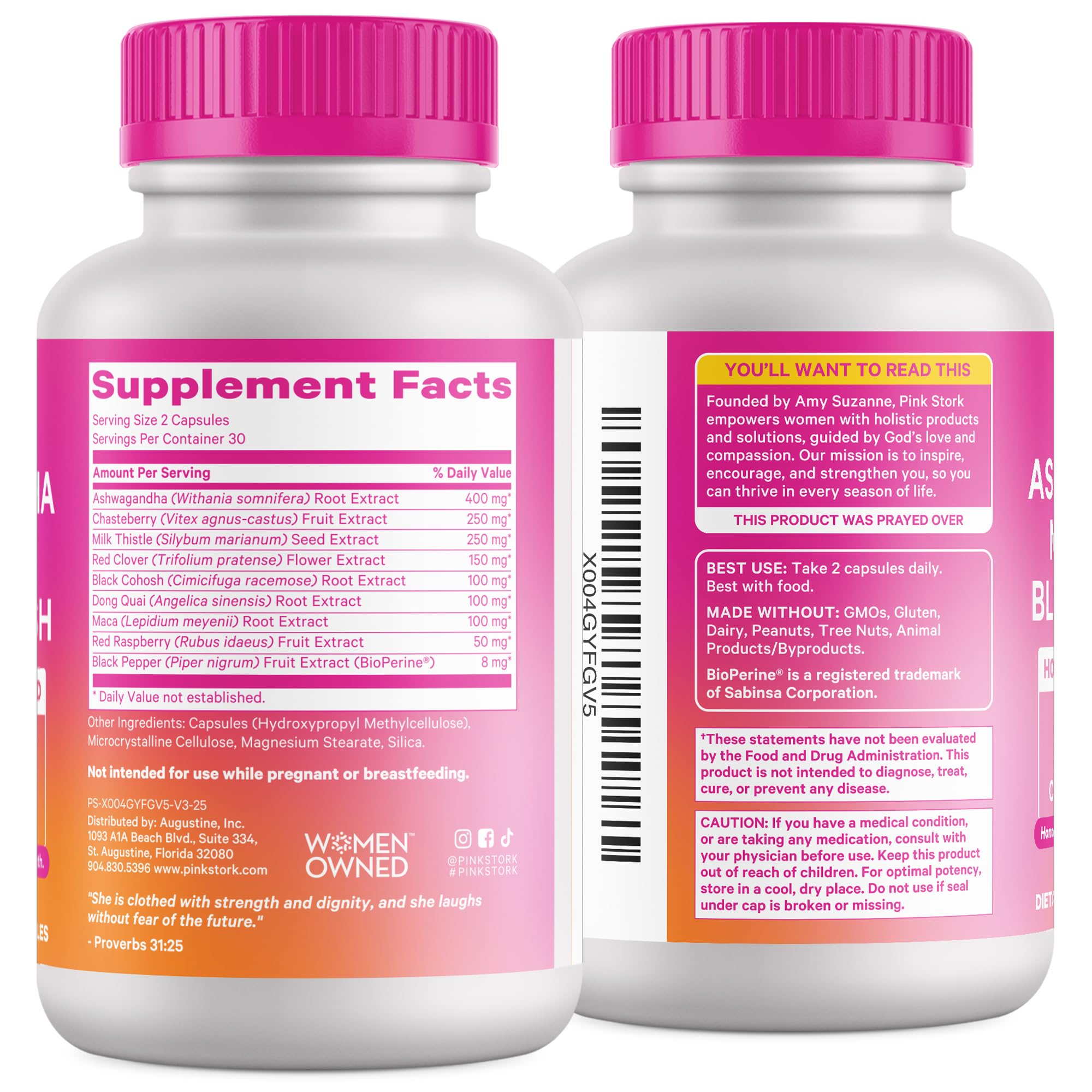Sello de calidad en embalaje Pink Stork, confianza y pruebas externas