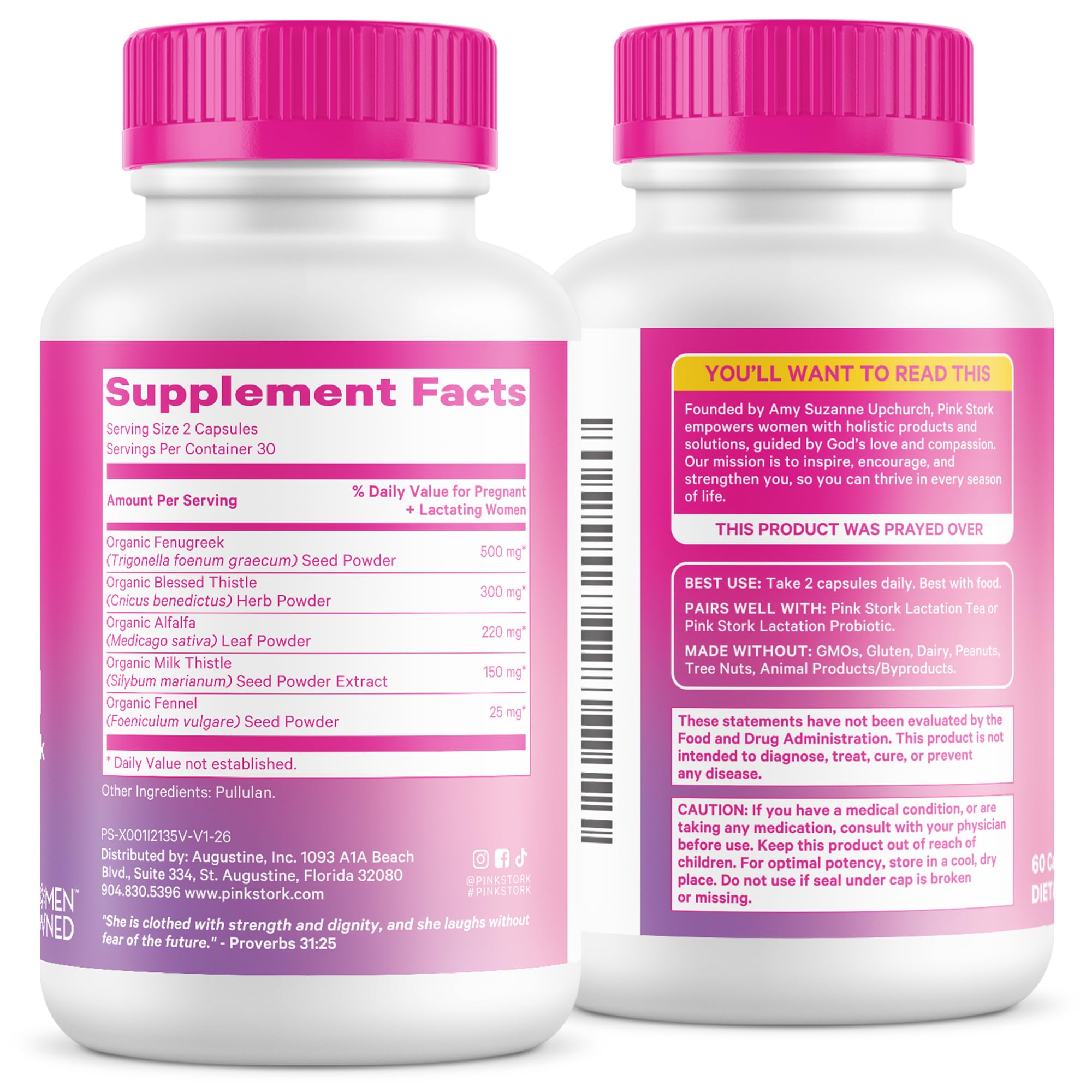 Pink Stork madre activa con frasco en estilo de vida equilibrado y confiable