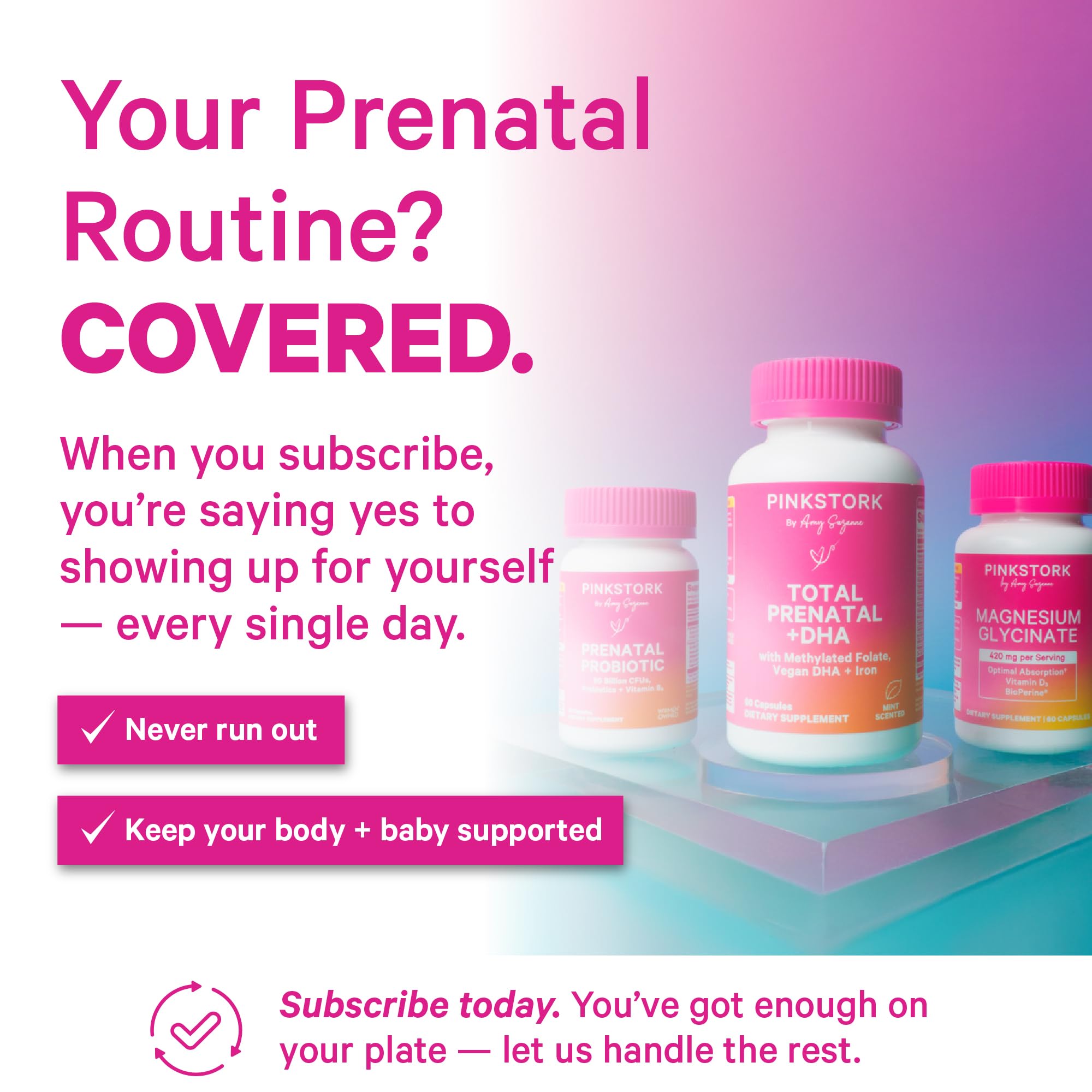 Pink Stork etiqueta con información nutricional clara para mayor confianza