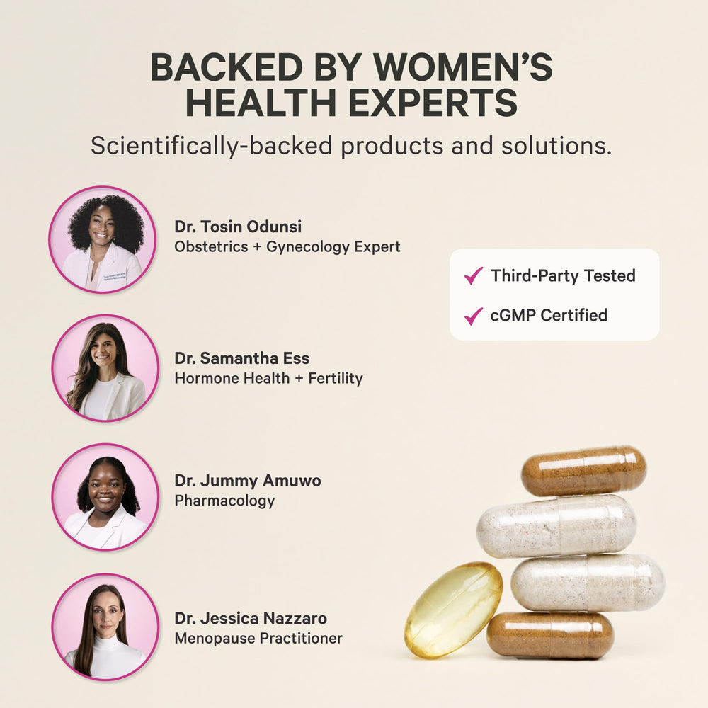 Pink Stork etiqueta con lista de ingredientes clave y beneficios visibles