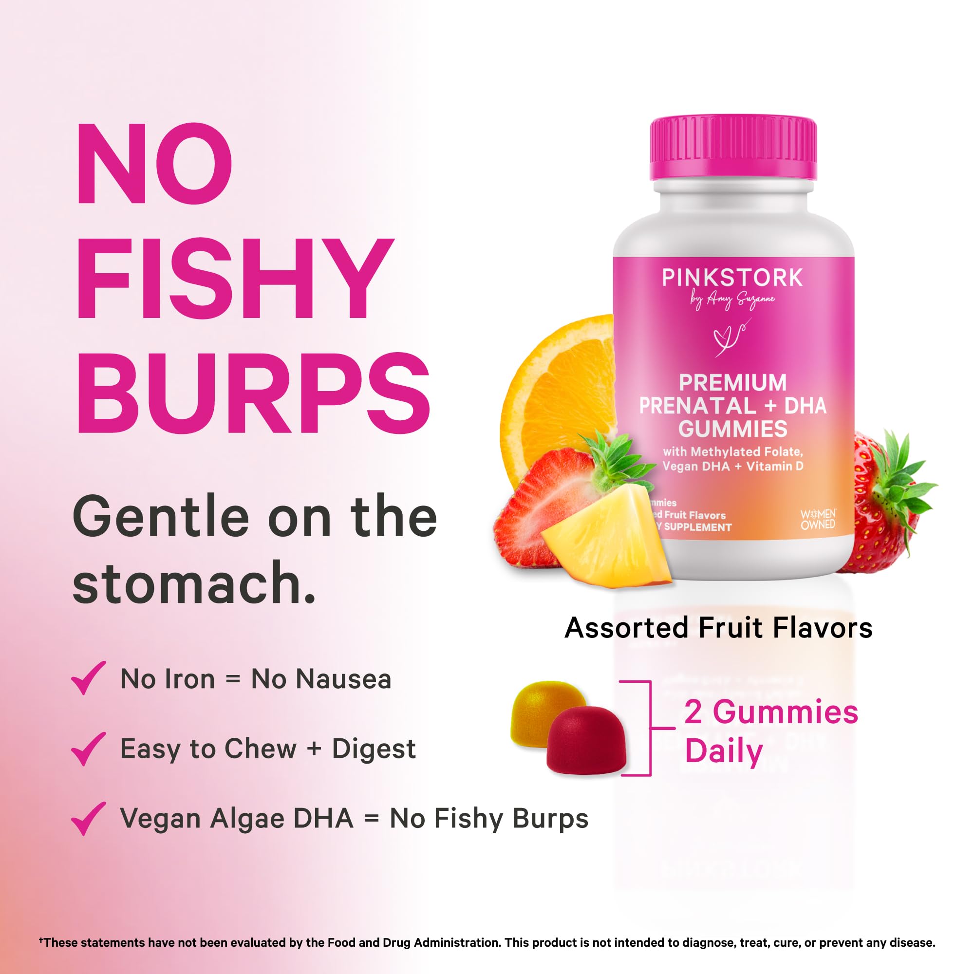 Pink Stork etiqueta nutricional enfocada en folato L-5-MTHF activo