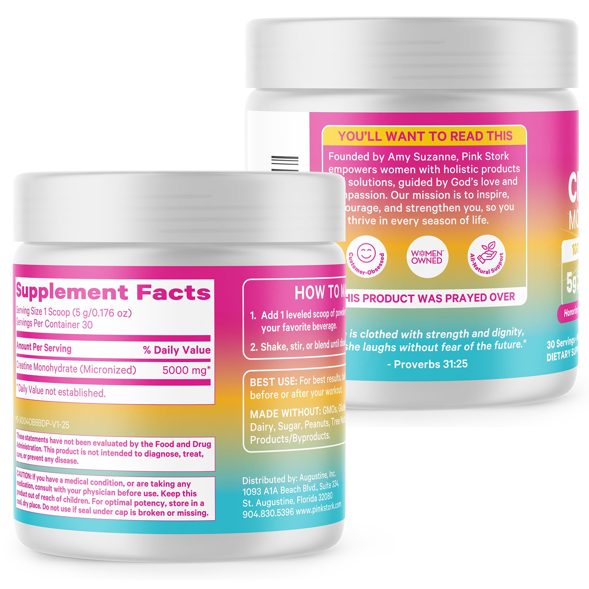Etiqueta Pink Stork primer plano con información de ingrediente