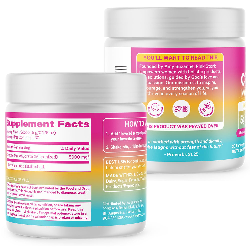 Etiqueta Pink Stork primer plano con información de ingrediente