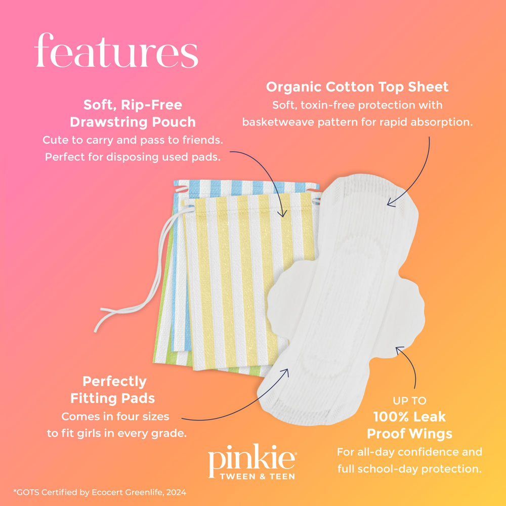 Pinkie compresa Small en bolsa individual, transporte e higiene discretos