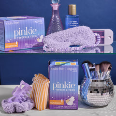 Pinkie detalle del topsheet de algodón orgánico para mayor suavidad