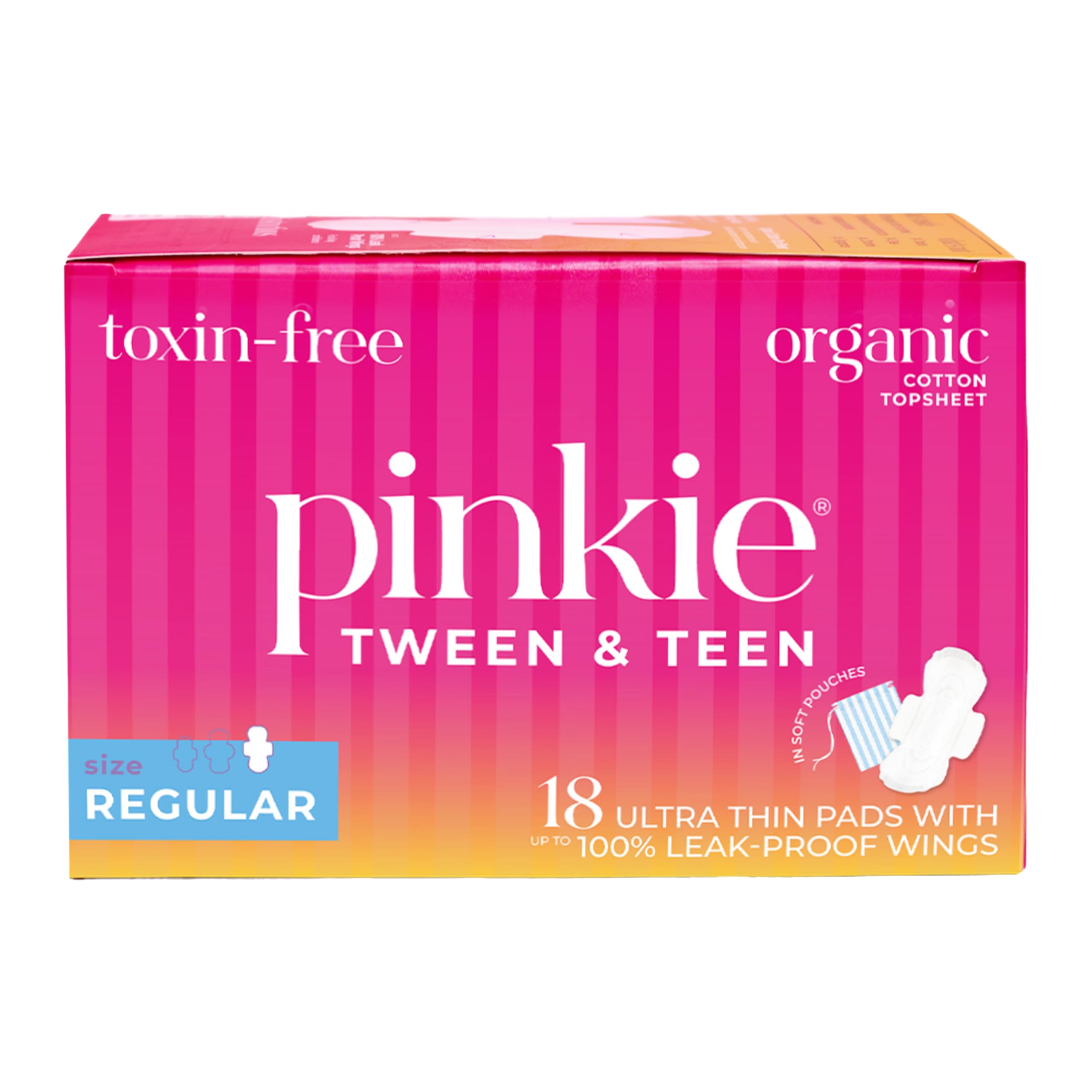 Pinkie empaque frontal mostrando 18 toallas para mayor confianza