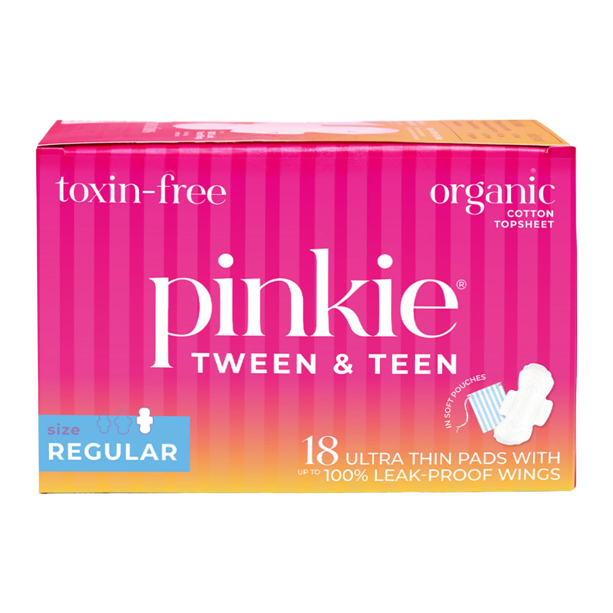 Pinkie empaque frontal mostrando 18 toallas para mayor confianza