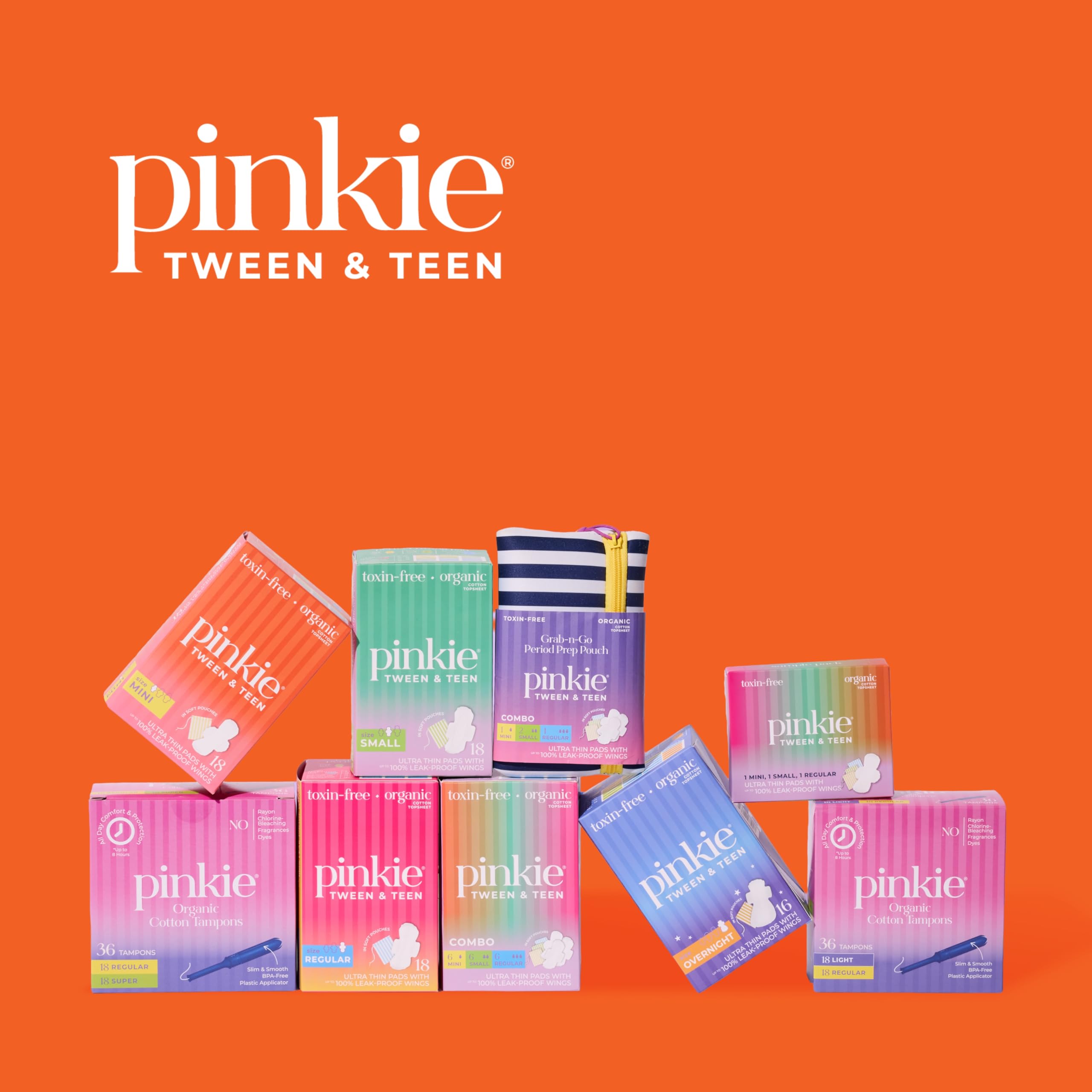 Pinkie etiqueta informativa con ingredientes sin tóxicos y resumen beneficios