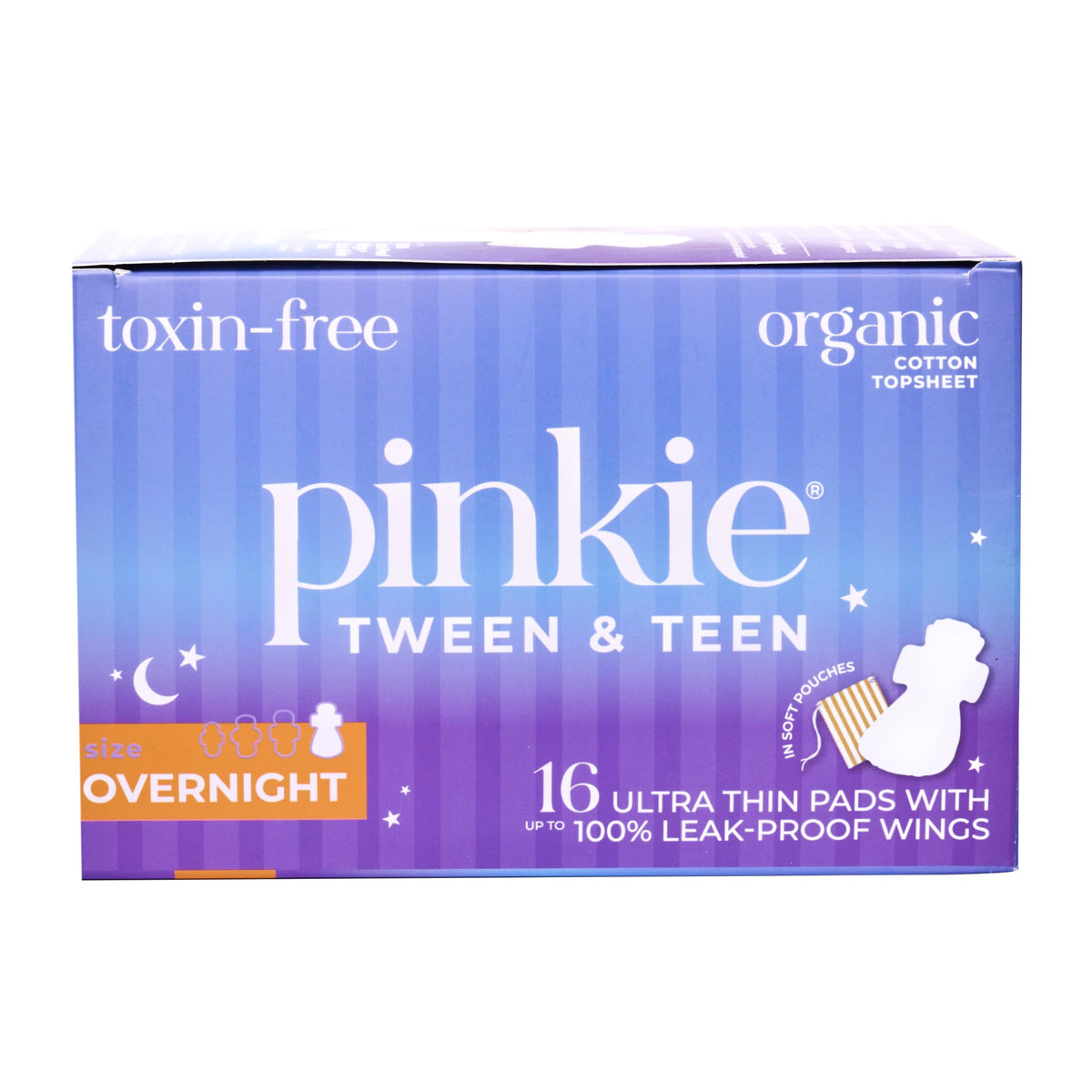 Pinkie frente del paquete mostrando diseño y conteo para confianza nocturna